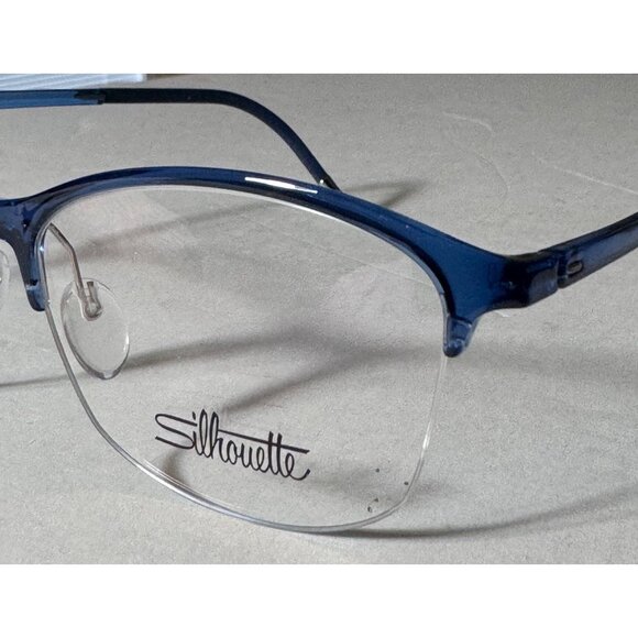 Silhouette SPX 1586 51-16 Womens Blue Half-Rim Eyeglasses Lightweight Frame - Picture 2 of 12